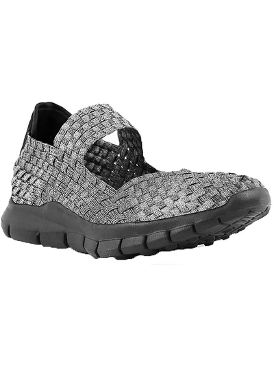 Charm Womens Woven Slip On Mary Janes In Grey