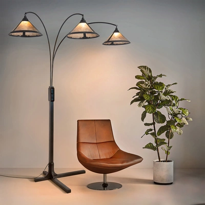 Nova Of California Natural Mica 86" 3 Light Arc Lamp