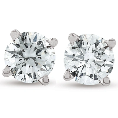 Pompeii3 1/2ct Certified Diamond Screw Back Studs In 14k White Or Yellow Gold Lab Grown In Silver