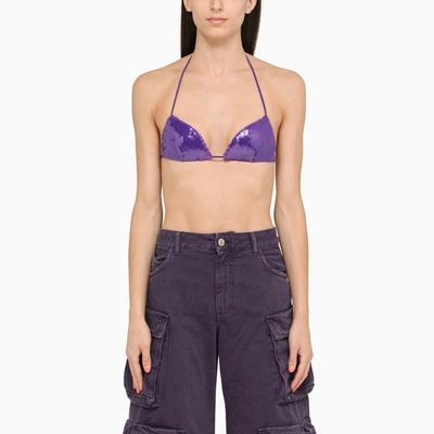Shop Laquan Smith | Purple Sequin Top