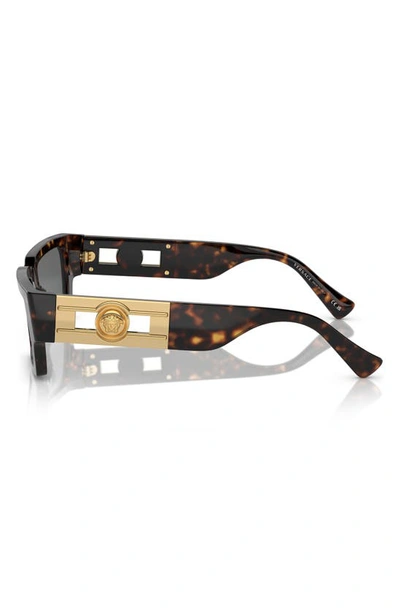 Versace 54mm Rectangular Sunglasses In Havana