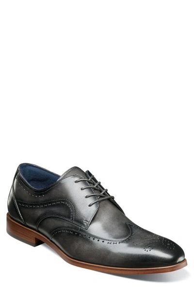 Shop Stacy Adams Brayden Wingtip Oxford In Gray