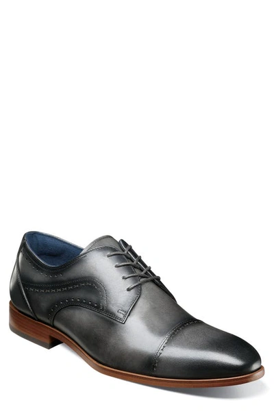 Shop Stacy Adams Bryant Brogued Cap Toe Derby In Gray