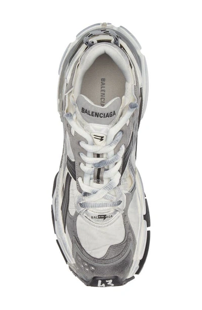 Shop Balenciaga Runner Sneaker In Grey/ White/ Black