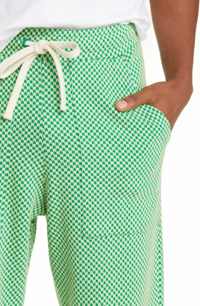 Shop Krost Chevron Jacquard Knit Pants In Medium Green