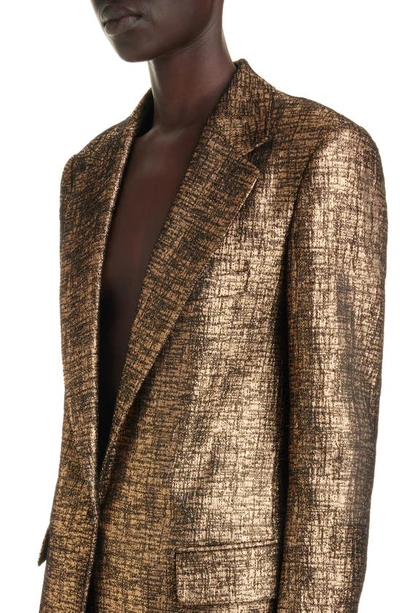 Shop Dries Van Noten Blanchet Metallic Tweed Blazer In Gold 954