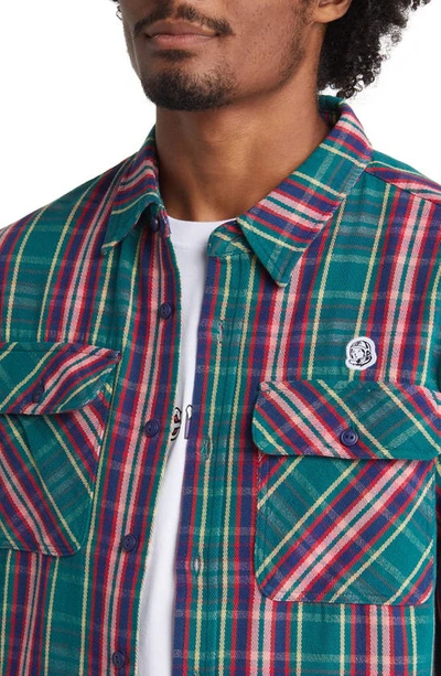 Billionaire Boys Club New World Plaid Graphic Button-up Shirt In Storm