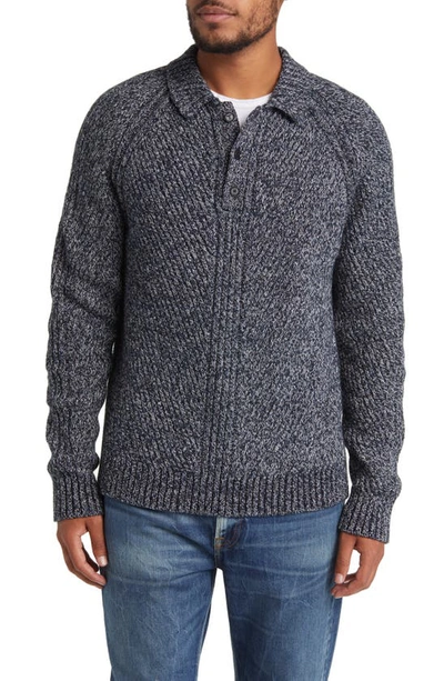 Shop Ted Baker Reddis Marled Polo Sweater In Mid Blue
