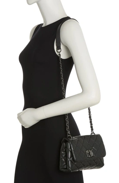 Shop Badgley Mischka Quilted Messenger Bag In Black