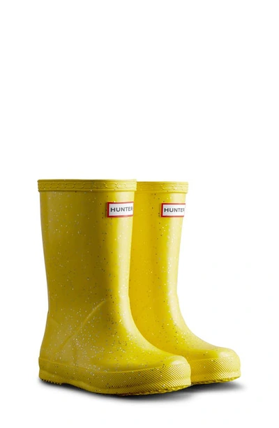 Shop Hunter Kids' Original First Classic Glitter Rain Boot In Illuminating Yellow