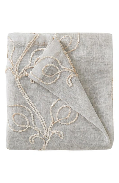 Dainty Home Stella Embroidered Shower Curtain In Linen