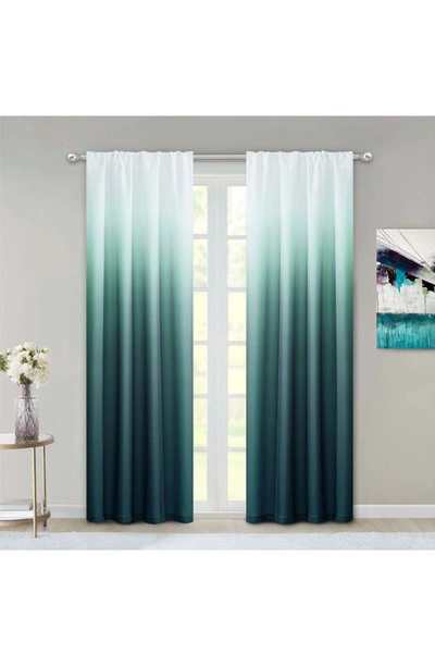 Shop Dainty Home Shades Set Of 2 Ombré Panel Curtains In Blue