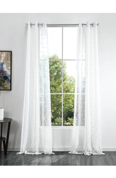Shop Dainty Home Snowball Set Of 2 Sheer Panel Curtains In White