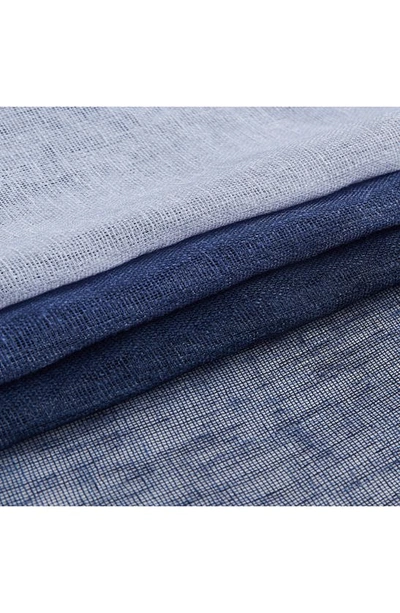 Dainty Home Shadow Set Of 2 Ombré Sheer Panel Curtains In Navy