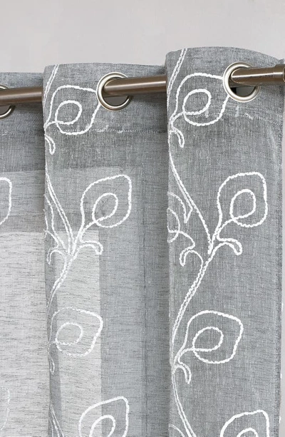 Shop Dainty Home Stella Set Of 2 Sheer Panel Curtains In Silver