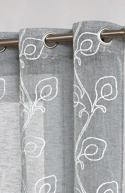 Dainty Home Stella Set Of 2 Sheer Panel Curtains In Silver