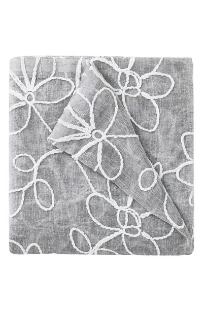 Shop Dainty Home Rita Floral Set Of 2 Sheer Panel Curtains In Silver