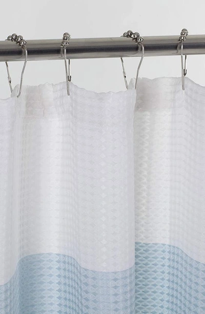 Shop Dainty Home Shades Ombré Waffle Texture Shower Curtain In Aqua
