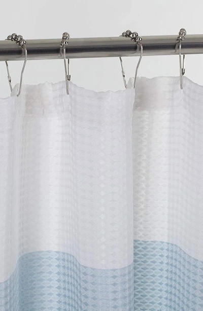 Dainty Home Shades Ombré Waffle Texture Shower Curtain In Aqua