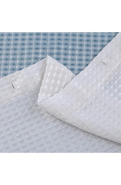 Dainty Home Shades Ombré Waffle Texture Shower Curtain In Aqua