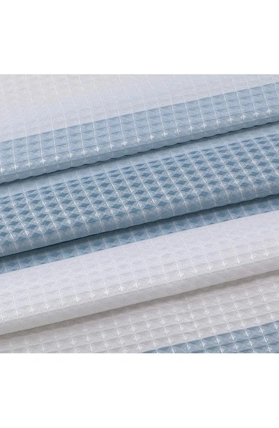 Dainty Home Shades Ombré Waffle Texture Shower Curtain In Aqua