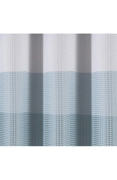 Shop Dainty Home Shades Ombré Waffle Texture Shower Curtain In Aqua