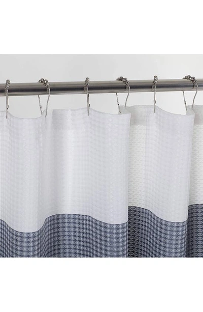 Shop Dainty Home Shades Ombré Waffle Texture Shower Curtain In Navy