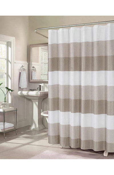 Shop Dainty Home Shades Ombré Waffle Texture Shower Curtain In Taupe