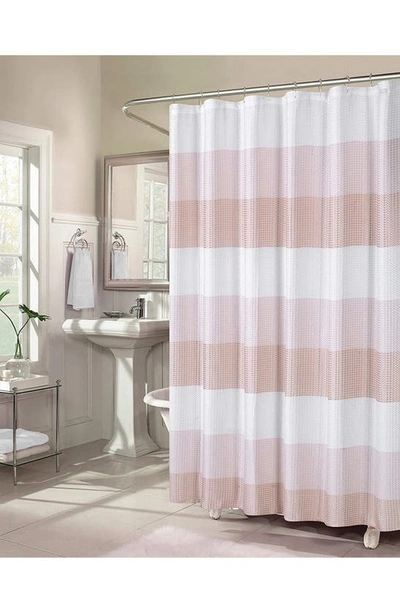 Shop Dainty Home Shades Ombré Waffle Texture Shower Curtain In Blush