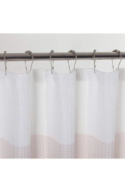Dainty Home Shades Ombré Waffle Texture Shower Curtain In Blush