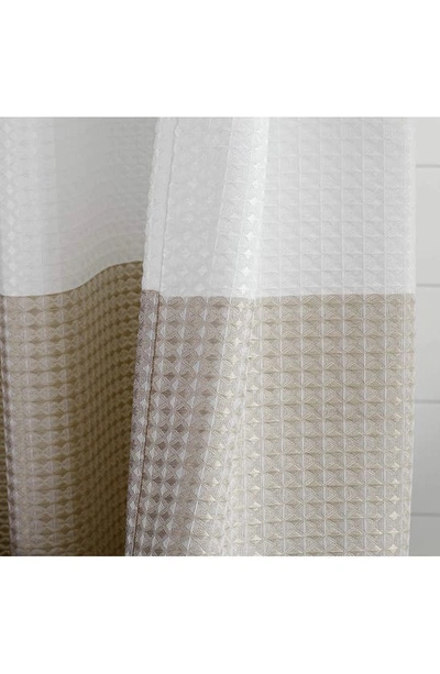 Shop Dainty Home Shades Ombré Waffle Texture Shower Curtain In Taupe