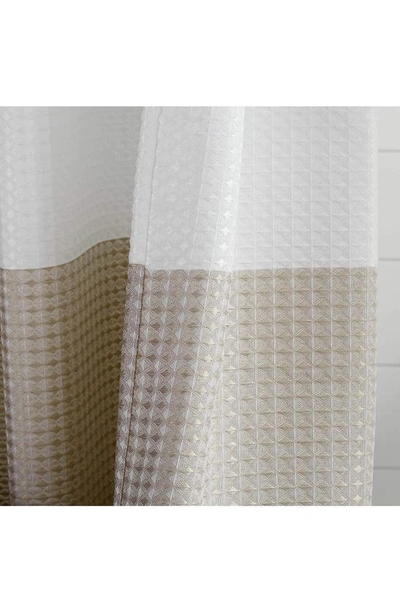 Dainty Home Shades Ombré Waffle Texture Shower Curtain In Taupe