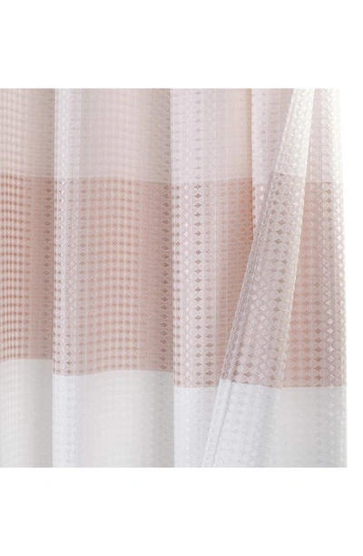 Dainty Home Shades Ombré Waffle Texture Shower Curtain In Blush