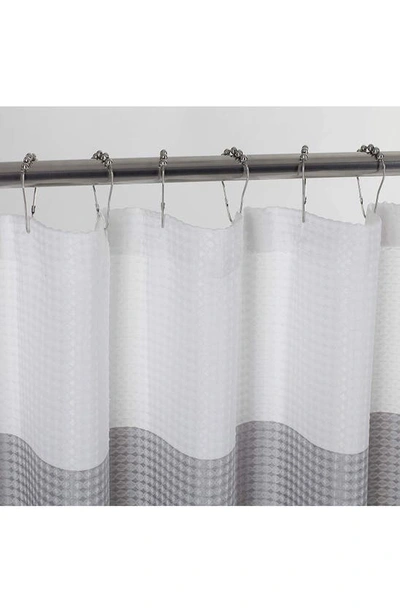 Dainty Home Shades Ombré Waffle Texture Shower Curtain In Grey