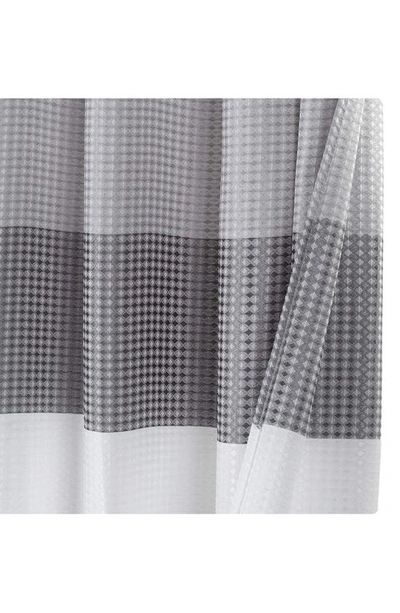 Dainty Home Shades Ombré Waffle Texture Shower Curtain In Grey