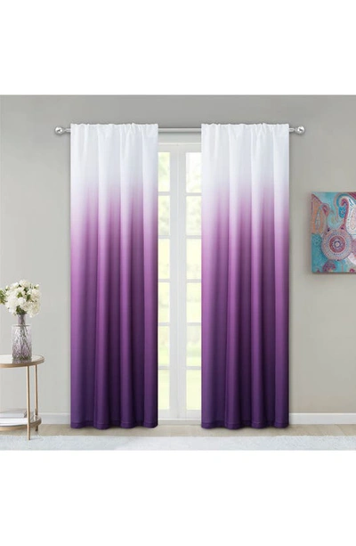 Shop Dainty Home Shades Set Of 2 Ombré Blackout Panel Curtains In Purple