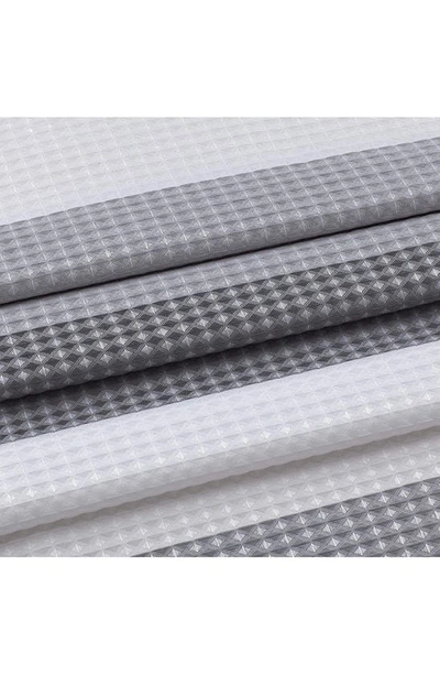 Dainty Home Shades Ombré Waffle Texture Shower Curtain In Grey