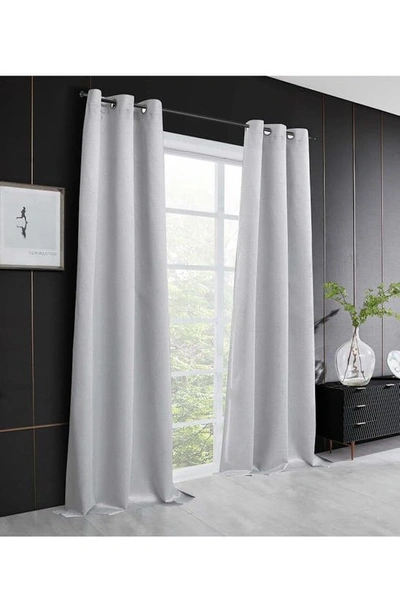 Shop Dainty Home Stars Set Of 2 Metallic Panel Curtains In Silver