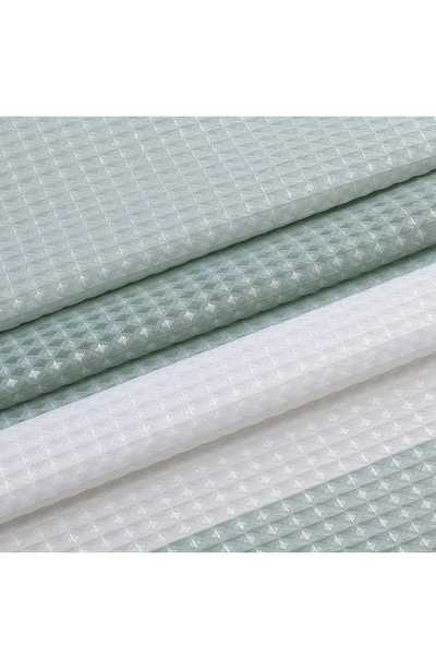 Dainty Home Shades Ombré Waffle Texture Shower Curtain In Spa