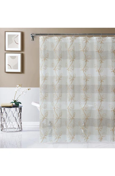 Shop Dainty Home Silvia Embroidered Shower Curtain In Linen
