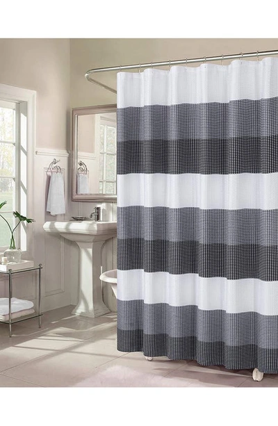 Shop Dainty Home Shades Ombré Waffle Texture Shower Curtain In Black