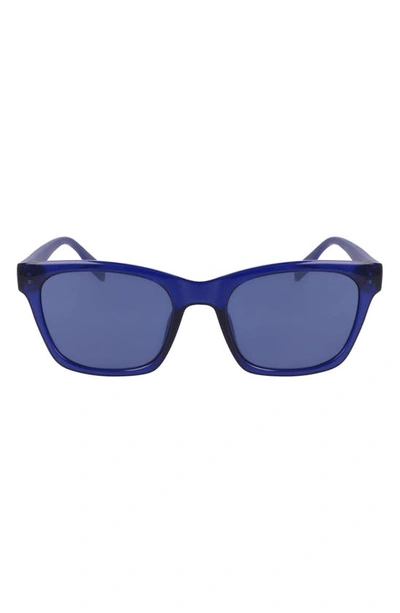 Shop Converse 53mm Rectangular Sunglasses In Crystal Midnight Navy