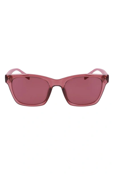 Shop Converse 53mm Rectangular Sunglasses In Crystal Pink Aura