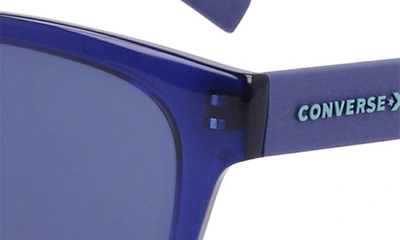 Shop Converse 53mm Rectangular Sunglasses In Crystal Midnight Navy