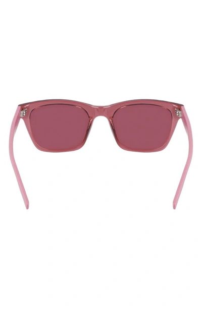 Shop Converse 53mm Rectangular Sunglasses In Crystal Pink Aura