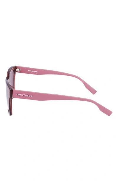 Converse 53mm Rectangular Sunglasses In Crystal Pink Aura