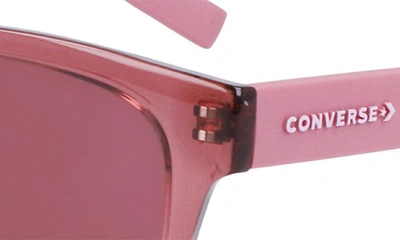 Shop Converse 53mm Rectangular Sunglasses In Crystal Pink Aura