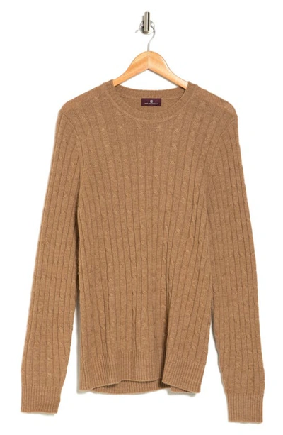 Shop Bruno Magli Cable Knit Camel Hair Sweater