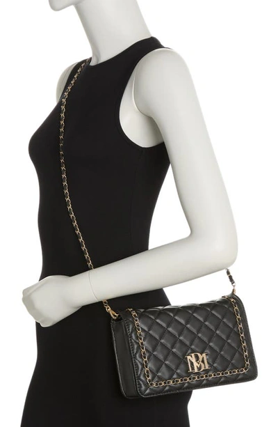 Shop Badgley Mischka Chain Quilt Faux Leather Crossbody Bag In Black
