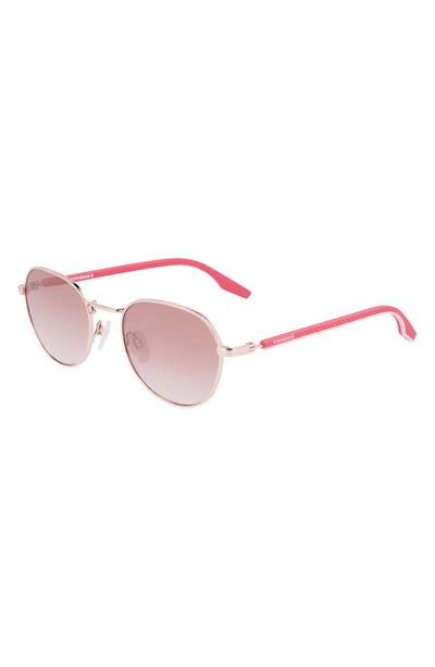 Converse North End 51mm Round Sunglasses In Shiny Rose Gold